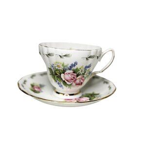 Ridgeway Royal Vale Bone China Tea Cup Saucer Colclough Pink Roses
